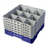 Cambro Camrack® Customizable 9-Compartment 10 1/8" Glass Rack with 5 Extenders