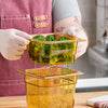 Cambro H Pan One Sixth Size 3 Inch Colander Food Pan Amber ( Case of 6 )