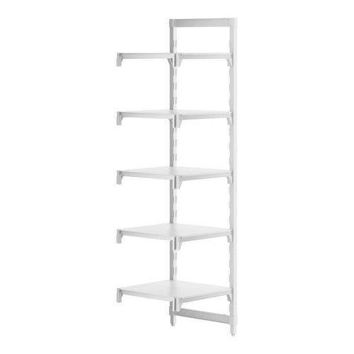 Cambro Camshelving Premium 5-Shelf Solid Add-On Shelving Unit – Speckled Gray