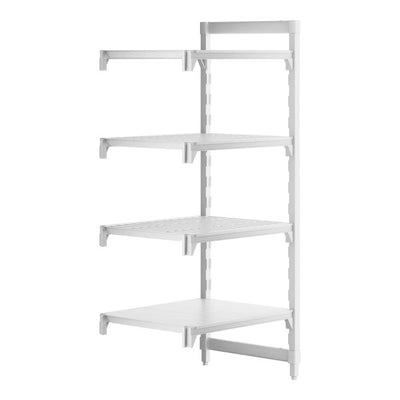 Cambro Camshelving Premium 4-Shelf Vented & Solid Add-On Shelving Unit – Speckled Gray