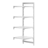 Cambro Camshelving Premium 4-Shelf Solid Add-On Shelving Unit – Speckled Gray