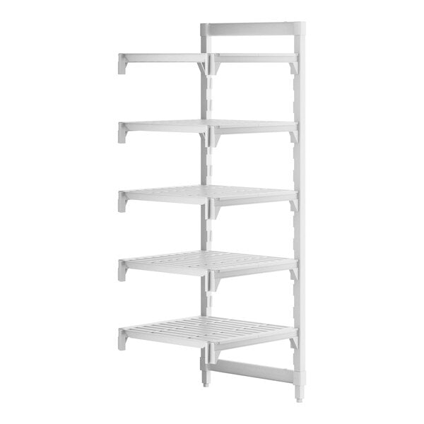 Cambro Camshelving Premium 5-Shelf Vented Add-On Shelving Unit – Speckled Gray