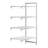 Cambro Camshelving Premium 4-Shelf Vented & Solid Add-On Shelving Unit – Speckled Gray