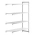 Cambro Camshelving Premium 4-Shelf Vented & Solid Add-On Shelving Unit – Speckled Gray