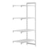 Cambro Camshelving Premium 4-Shelf Vented Add-On Shelving Unit – Speckled Gray