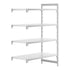 Cambro Camshelving Premium 4-Shelf Solid Add-On Shelving Unit – Speckled Gray