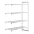 Cambro Camshelving Premium 4-Shelf Vented Add-On Shelving Unit – Speckled Gray