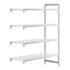 Cambro Camshelving Premium 4-Shelf Solid Add-On Shelving Unit – Speckled Gray