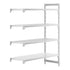 Cambro Camshelving Premium 4-Shelf Vented & Solid Add-On Shelving Unit – Speckled Gray