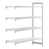 Cambro Camshelving Premium 4-Shelf Vented & Solid Add-On Shelving Unit – Speckled Gray