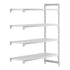 Cambro Camshelving Premium 4-Shelf Vented Add-On Shelving Unit – Speckled Gray
