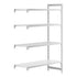 Cambro Camshelving Premium 4-Shelf Vented & Solid Add-On Shelving Unit – Speckled Gray