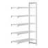 Cambro Camshelving Premium 5-Shelf Vented Add-On Shelving Unit – Speckled Gray