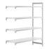 Cambro Camshelving Premium 4-Shelf Solid Add-On Shelving Unit – Speckled Gray