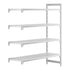 Cambro Camshelving Premium 4-Shelf Vented Add-On Shelving Unit – Speckled Gray