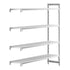 Cambro Camshelving Premium Add-On 4V Shelving Unit – Speckled Gray
