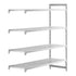 Cambro Camshelving Premium 4-Shelf Vented Add-On Shelving Unit – Speckled Gray