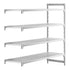 Cambro Camshelving Premium 4-Shelf Vented Add-On Shelving Unit – Speckled Gray