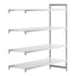 Cambro Camshelving Premium 4-Shelf Solid Add-On Shelving Unit – Speckled Gray