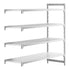 Cambro Camshelving Premium 4-Shelf Vented & Solid Add-On Shelving Unit – Speckled Gray