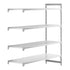 Cambro Camshelving Premium 4-Shelf Vented & Solid Add-On Shelving Unit – Speckled Gray
