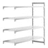Cambro Camshelving Premium 4-Shelf Solid Add-On Shelving Unit – Speckled Gray