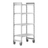 Cambro Camshelving Premium 4-Shelf Vented Mobile Shelving Unit – Speckled Gray