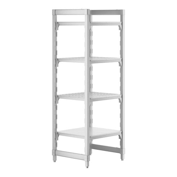 Cambro Camshelving Premium 4-Shelf Vented & Solid Starter Shelving Unit – Speckled Gray
