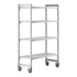 Cambro Camshelving Premium 4-Shelf Vented Mobile Shelving Unit – Speckled Gray