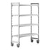 Cambro Camshelving Premium 4-Shelf Vented Mobile Shelving Unit – Speckled Gray