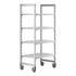 Cambro Camshelving Premium 4-Shelf Vented Mobile Shelving Unit – Speckled Gray