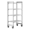 Cambro Camshelving Premium 4-Shelf Vented Mobile Shelving Unit – Speckled Gray