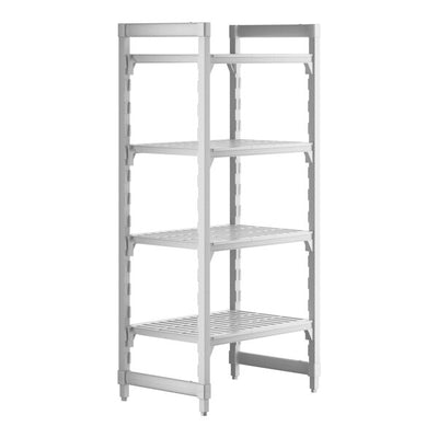Cambro Camshelving Premium 4-Shelf Vented Starter Shelving Unit – Speckled Gray