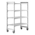 Cambro Camshelving Premium 4-Shelf Vented Mobile Shelving Unit – Speckled Gray