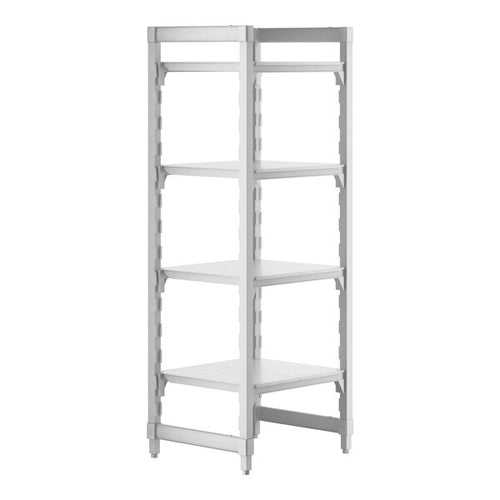 Cambro Camshelving Premium 4-Shelf Solid Starter Shelving Unit – Speckled Gray