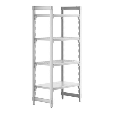 Cambro Camshelving Premium 4-Shelf Vented & Solid Starter Shelving Unit – Speckled Gray