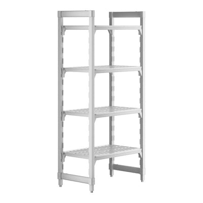 Cambro Camshelving Premium 4-Shelf Vented Starter Shelving Unit – Speckled Gray