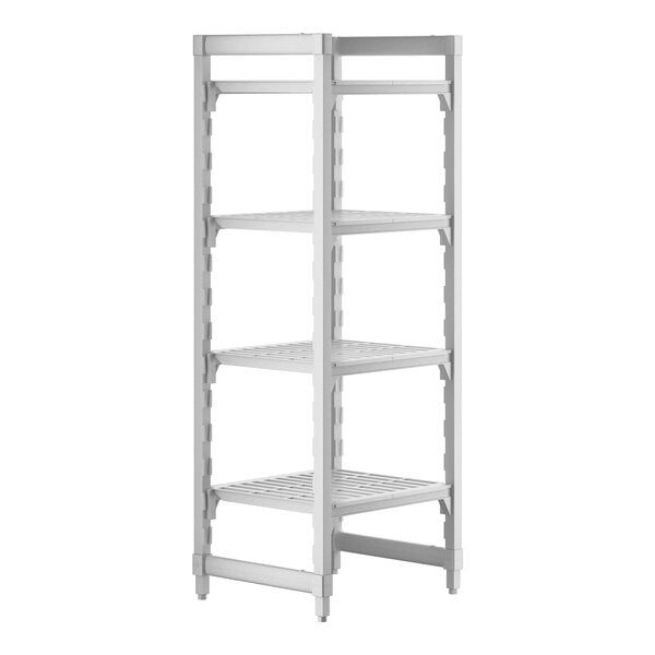 Cambro Camshelving Premium 4-Shelf Vented Starter Shelving Unit – Speckled Gray