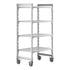 Cambro Camshelving Premium 4-Shelf Vented Mobile Shelving Unit – Speckled Gray