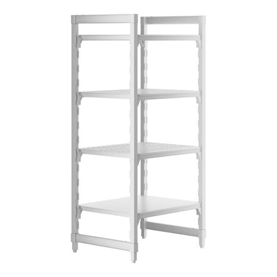 Cambro Camshelving Premium 4-Shelf Vented & Solid Starter Shelving Unit – Speckled Gray