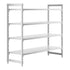 Cambro Camshelving Premium 4-Shelf Solid Starter Shelving Unit – Speckled Gray
