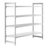 Cambro Camshelving Premium 4-Shelf Vented & Solid Starter Shelving Unit – Speckled Gray