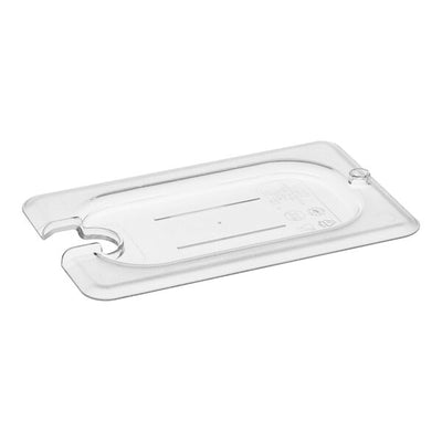 Cambro Camwear One Ninth Size Flat Food Pan Lid with Spoon Notch Clear ( Case of 6 )