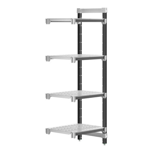 Cambro Camshelving Elements 4-Shelf Vented Add-On Shelving Unit – Speckled Gray
