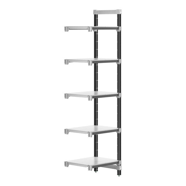 Cambro Camshelving Elements 5-Shelf Vented Add-On Shelving Unit – Speckled Gray