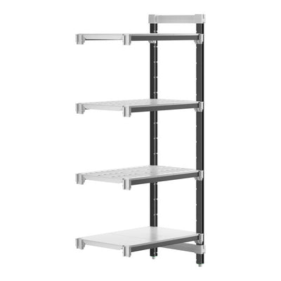 Cambro Camshelving Elements 4-Shelf Vented & Solid Add-On Shelving Unit – Speckled Gray