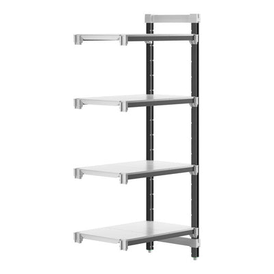 Cambro Camshelving Elements 4-Shelf Solid Add-On Shelving Unit – Speckled Gray