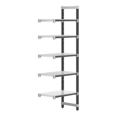 Cambro Camshelving Elements 5-Shelf Vented & Solid Add-On Shelving Unit – Speckled Gray