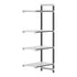 Cambro Camshelving Elements 4-Shelf Vented Add-On Shelving Unit – Speckled Gray
