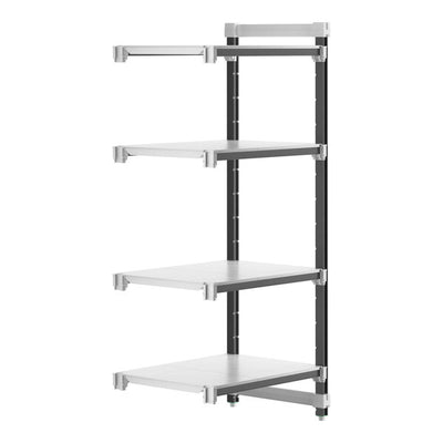 Cambro Camshelving Elements 4-Shelf Solid Add-On Shelving Unit – Speckled Gray